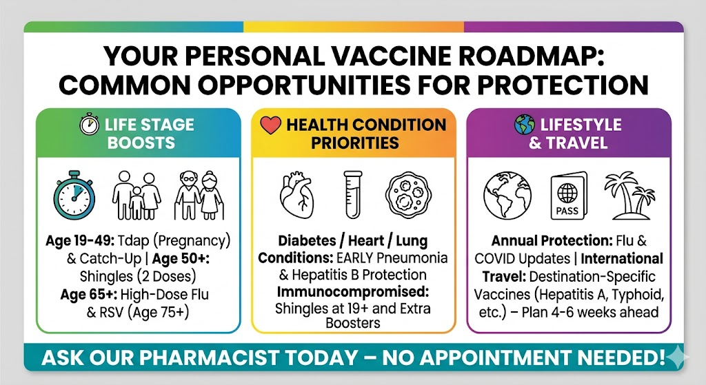 Your personal vaccine roadmap: common opportunities for protection at Redding Drug Immunization Center